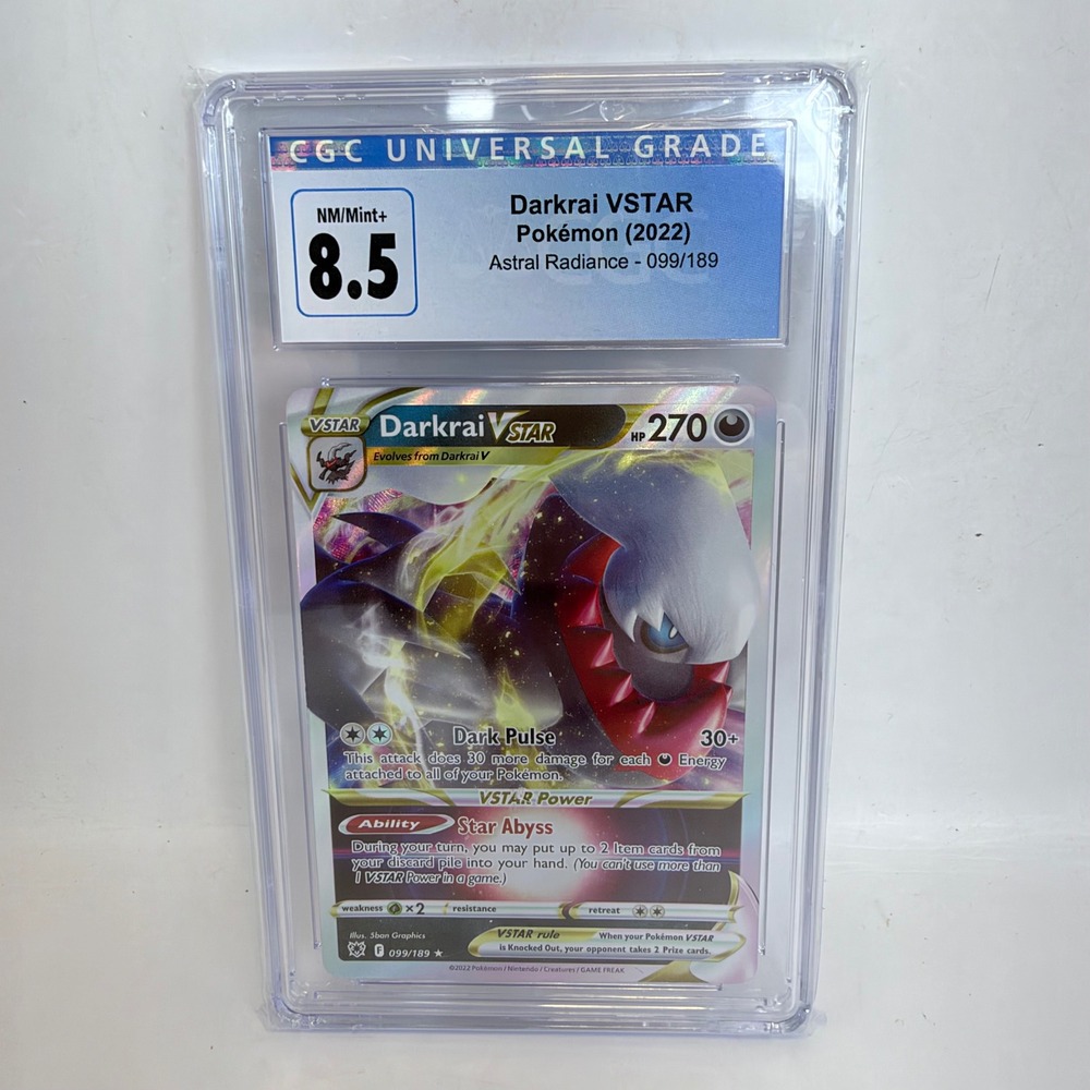 Pokemon Darkrai VSTAR 099/189 Astral Radiance CGC 8.5 NM/Mint+ Graded Card